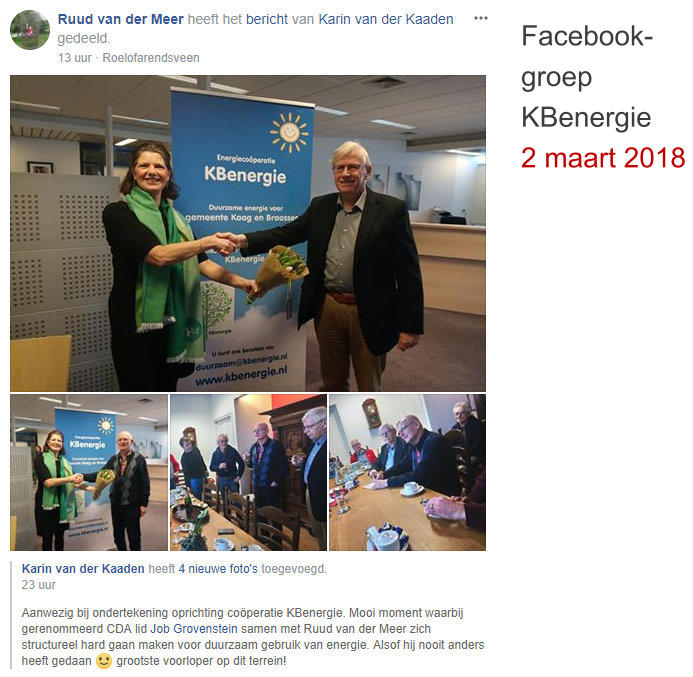 Facebook- groep KBenergie 2 maart 2018