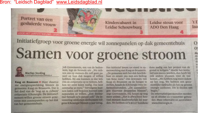 Bron:  “Leidsch Dagblad”  www.Leidsdagblad.nl
